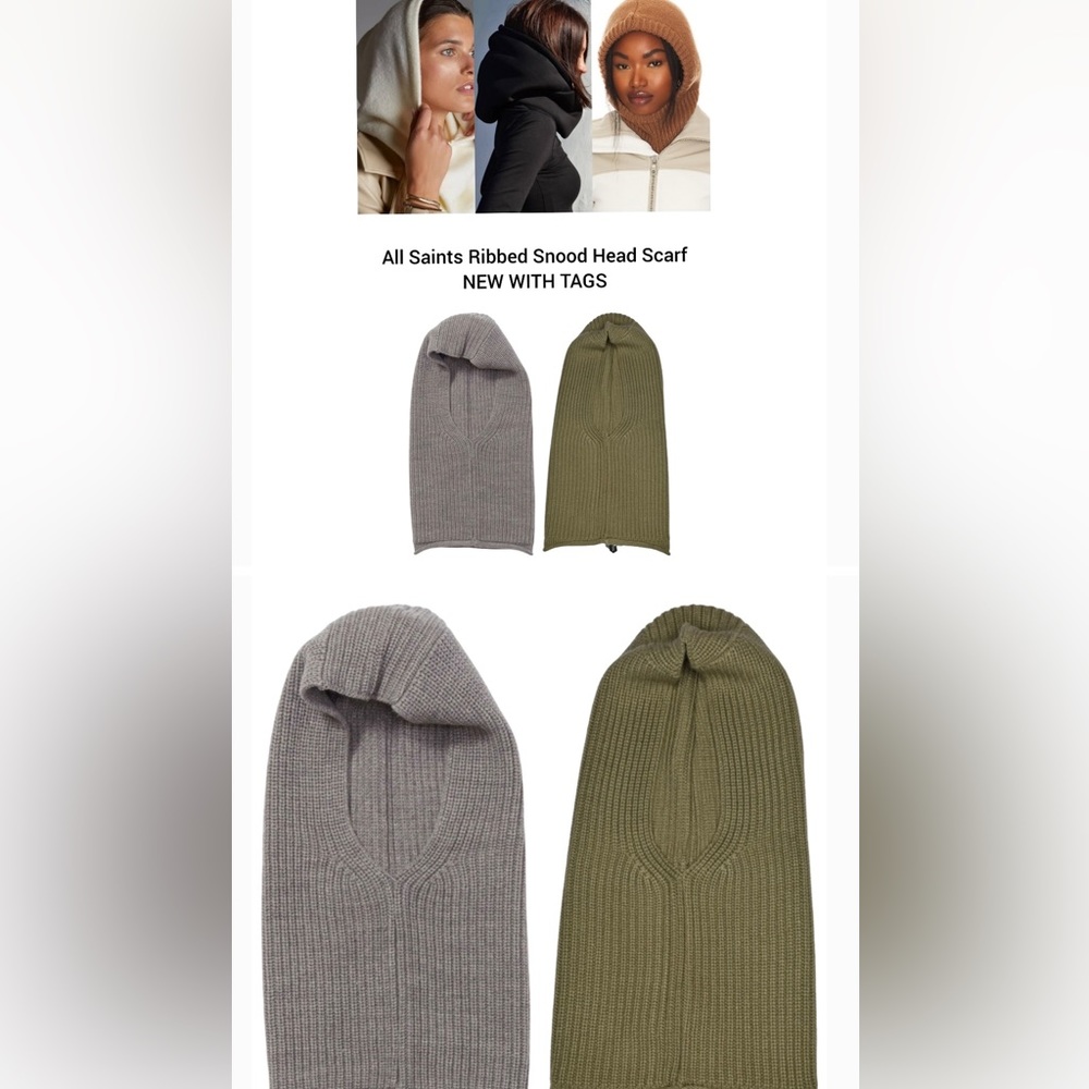 NEW 💚 🤍ALL SAINTS HOODED SNOOD